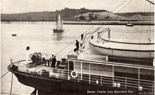 View from the Admiralty Pier c1905.  The iron-work and stone sections of the Prince of Wales Pier can be clearly seen behind the sailing boat.