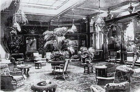 Burlington Hotel.  The hotel's lounge, 1897.
