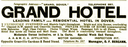 Grand Hotel advert, 1913.  From Bradshaw's Continental Railway Guide, 1913.