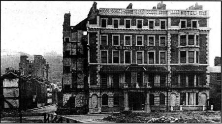 Grand Hotel ater 1940.  The damaged hotel was finally demolished in 1951.