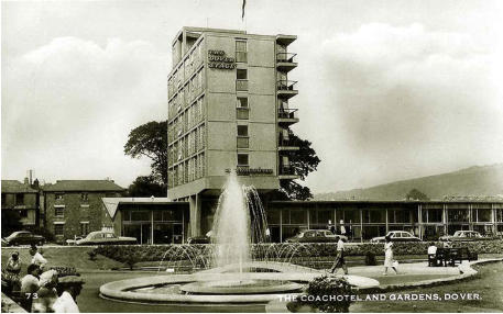 Dover Stage Hotel c.1960.  Viewed across the Granville Gardens.