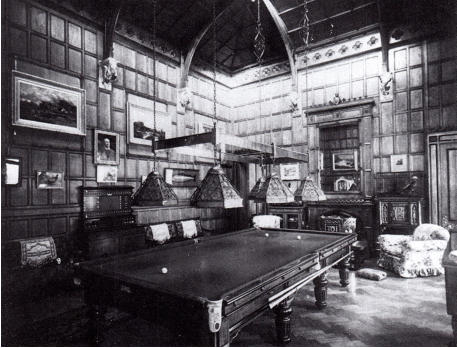 Kearsney Abbey, the billiards room c.1900. This room still survives as a caf�.