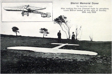 Bl�riot Memorial. The memorial shortly after its construction from an old postcard.