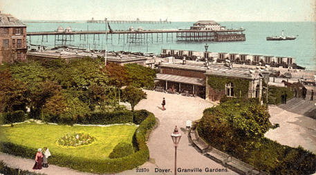 The Granville Gardens, 1904. Beyond the Promenade Pier the construction work on the Eastern Arm can be seen.