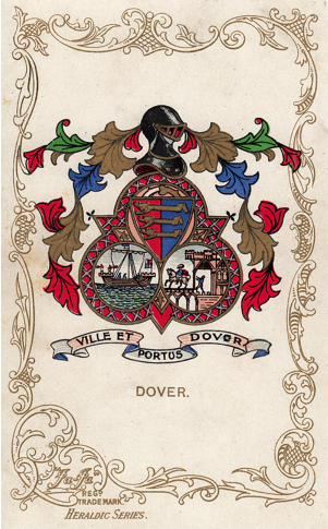 The Arms of the Borough of Dover. From an early 20th Century postcard.
