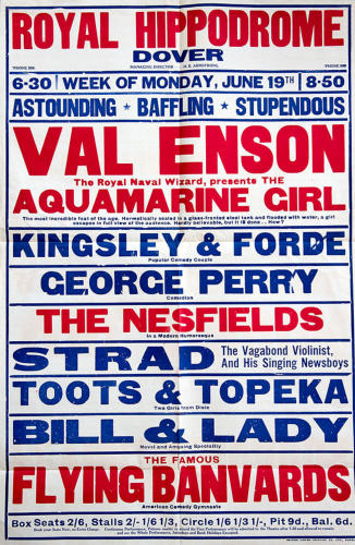 The Royal Hippodrome, 1939.  A poster advertising the coming week's attractions.