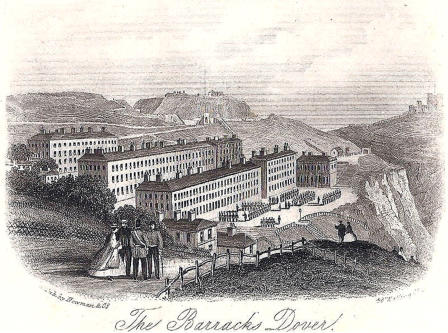 The Grand Shaft Barracks.  An engraving from the 1850s.
